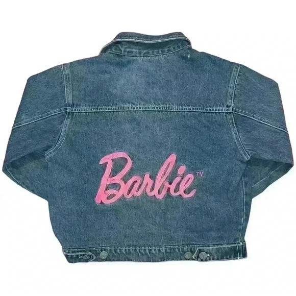 Barbie Vintage 1996 Embroidered Crop Jean Jacket - Picture 1 of 4